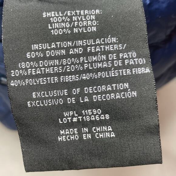 Heatk weatherproof packable down coat with detachable hood blue size medium - Picture 3 of 4